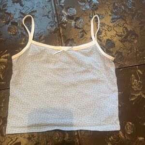 Source Unknown Light Blue Floral Camisole w/ Baby Bow